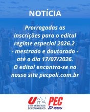 Prorrogado regime especial 2026.2